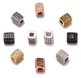 AD Beads Zircon Pave Rhinestones Rectangular Square beads for Bracelet Connector Spacer Beads (10 pcs Mixed Color Rectangular Be