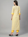 Anni Designer Women'S Cotton Blend Printed Straight Kurta With Pant (Otti Mehandi-N8W_Xl_Mehandi_X-Large),Mehandi,XL,Cotton Blend,Regular,Kurta