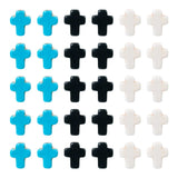 Elecrelive 60Pcs Turquoise Cross Beads Crucifix Easter Beads Synthetic Turquoise Dyed Stone for Religious Bracelets Necklaces Ea