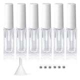 Agidea Nail Art Liner Empty Bottles 7ML, 6 Pack Empty Blooming Nail Polish Bottles with Brush & Mixing Balls & Funnels for Nail