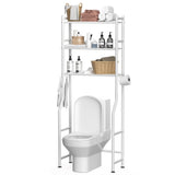 GloTika 3-Tier Over The Toilet Storage, Space Saver Metal Bathroom Shelves, Freestanding Above Over Toilet Storage Shelf with 4
