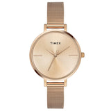 Timex Analog Watch For Women With Rose Gold Round Dial & Rose Gold Stainless Steel Bracelet Band Water Resistant Women'S Wrist W