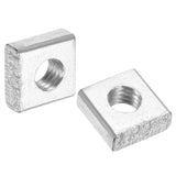 uxcell 100Pcs M4x8mmx3mm Square Nuts, Carbon Steel Zinc Plated Coarse Thread Square Nuts Fasteners for Home Repairs and Professi