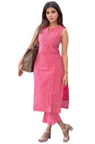 Anni Designer Women'S Rayon Viscose Printed Straight Kurta With Pant (Manada Pink-Vks01_M_Pink_Medium),Pink,M,,,