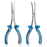 SPEEDWOX 2PCS Long Reach Needle Nose Pliers Set Long Nose Pliers & Bent Needle Nose Pliers Extra Long Pliers Tool Kit for Jewelr