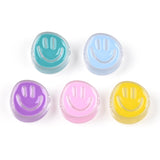 LiQunSweet 20 pcs Mixed Color Happy Face Theme Enamel Acrylic Beads Lovely Flat Round Smiling Face Loose Spacer Beads for Bracel