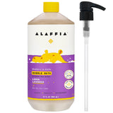 Alaffia Babies & Kids Bubble Bath, Lemon Lavender, Pump Included - Gentle Cleanser with Raw Shea Butter and Lemon Balm, 32 Fl Oz