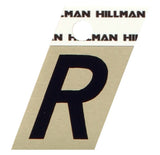 Hillman 840528 1.25 Inches Letter R Angle Cut Self Adhesive Sign, Gold and Black Aluminum, 1.375x1.125 Inches 1-Sign