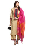 Gosriki Women'S Cotton Straight Kurta And Palazzos & Dupatta (My-Hit-Beige_S_Beige_Small),Beige,,B09HG9QQ82