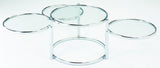 New Spec Cota Chrome Frame And Glass 3 Tier Swivel Motion Coffee Table