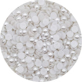 INSPIRELLE 600pcs 10mm White Flat Back Half Round Pearl Cabochon Pearl Flatback for DIY Craft