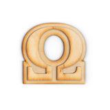 1 Pack Official Greek Wooden Letters for Crafts, Omega - 2 Classic Font Double Layer Wooden Greek Letters - Precision Cut Natura