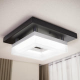 Sunco 8 Inch Square LED Flush Mount Black Ceiling Light Fixture 3000K/4000K/4500K/5000K/6500K Selectable CCT Switch 1800LM High
