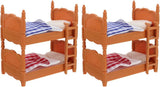 TOPPERFUN 2Pcs Dollhouse Double Bed, 4in Mini Bunk Bed, PVC Miniature Dollhouse Decorative Accessories for Mini Landscape