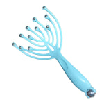 Udki Handheld Scalp Massager Blue | 11Claw Manual Head Massage Comb With Rolling Balls For Scalp Hair Massage| Deep Stress Rela