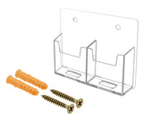 Marketing Holders 2 Pack Vertical Business Card Holder Holds 2 x 3.5 Contact Info Cards Wall Rack 2 Slot Display Clear Acrylic