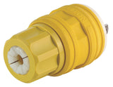 Leviton 20 Amp, 250 Volt, Locking Plug, Wetguard, 26W48, Yellow