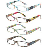 Kerecsen Women's Reading Glasses 4 Pairs Ladies Fashion Spring Hinge Readers (4 Pack Mix, 4.0)