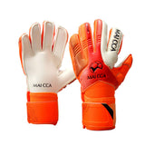 Haploon Youth Goalie Goalkeeper Gloves Kids Professional Goalkeeper Gloves Soccer Football Training Goalkeeper Secure Gloves With Finger Protector-Carry Tote Included (Orange 5#) -Like New