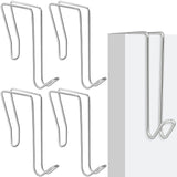 Oudain 4 Pack Wire Cubicle Hooks for Coat Wall Panel Over Cubicle Hanger Accessories for Office Partition Door Picture (Silver)