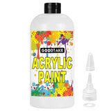 GOODTAKE Acrylic Paint, White Color Acrylic Paint Bottle, Rich Pigments, Non Toxic, Paints for Multi Art Surface, Beginners Pain