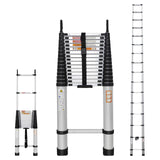 20.3ft Aluminum Telescoping Ladder with 2 Removable Hooks, Adjustable Height, EN131, 330lbs Max Load, Portable Extension Folding