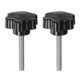 HARFINGTON 2pcs Star Knobs M8 x 57mm 304 Stainless Steel Threaded Stud 46mm Plastic 6-Star Head Hand Tightening Thumb Screw Clam