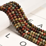 Land Long 80 Pcs 5x8mm Red Creek Jasper Stone Bead Picasso Jasper Gemstone Rondelle Smooth Beads for Jewelry Making Necklace Cra