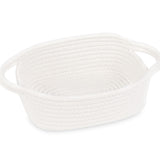 ABenkle Small Storage Basket Mini Basket Cute Tiny Cotton Rope Woven Baskets Boho Decorative Toy Dog Cat Bin for Nursery Bedroom Spa Empty Gift Baskets - XS White-New