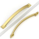 Coinkoly 10 Pack Brushed Gold Cabinet Pulls 6.3''(160mm) Hole Centers,Cabinet Handles,Hardware for Cabinets,Kitchen Cabinet Hand