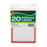 Duck Brand To/From PressureSensitive Address Mailing Labels, 20 Label Pack (280048),White