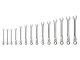 TEKTON Flex Head 12Point Ratcheting Combination Wrench Set, 14Piece (619 mm) | WRC95002