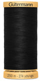Gutermann Natural Cotton Thread 273 YardsBlack