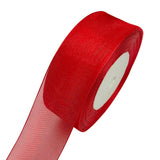 Chenkou Craft Solid Organza Ribbon 2 Christmas Red 1 Roll 50Yards Craft Bow Party Decoration Packing Ribbons (Red, 2(50mm))