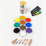 Lumintrail Pan Pastel Ultra Soft Artist Pastels, 10 Color Painting Set w/Sofft Tool Set, Pan Pastels Sets with a Sticky Note Set