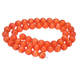 HARFINGTON 48pcs Red Cat's Eye Stone Beads 8mm Round Smooth Gemstone Crystal Loose Bead for Jewelry Making Bracelets Necklace Ea