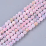 LiQunSweet 130 Pcs 3mm Natural Morganite Beads Strands Faceted Round Small Loose Crystal Gemstone Bead Spacer for DIY Bracelets