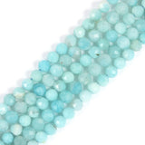 6mm Brazilian Amazonite Faceted Gemstone Round Loose Beads Strand 15.5-16 DIY Jewelry Making