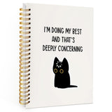 Wheatwin Funny Black Cat Office Notebook, Mental Health Journal, Black Cat Gifts for Women Men, Dark Humor Gifts, I'm Doing My B