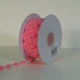 AK TRADING CO. 25 Yards Fuzzy Pom Pom Wired Trim Ribbon Lace Pink