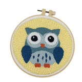 Heavenglow 1 Set Animal Punch Needle Kits With Punch Embroidery Pen Diy Crafts Owl