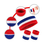 Style Along Multicoloured Outdoor Fitness Sports Sweatband Headband Yoga Gym Unisex Head Band And Wrist Band (Unisex) Pack Of 3