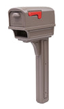 Gibraltar Mailboxes Gentry Large Capacity DoubleWalled Plastic Mocha, AllInOne Mailbox & Post Combo Kit, GGC1M0000