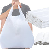 Kisston 400 Count Jumbo Size Plastic T Shirt Bags with Handles, 35 Mic, XX Large Plain Plastic T Shirt Grocery Bags, Thick and H