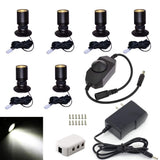 Jorunhe 1.5w LED Mini Surface Mounted Light Jewelry Cabinet Lamp Spotlight with Online PWM Dimmer (Pack-6,Cold White 6000k)