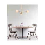 Living District Briggs 3-Light Mid-Century Metal Pendant In Brass And White