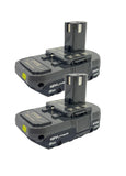 RYOBI P161 (P190 2 pack ) 18 volt ONE+ 2.0Ah Compact LithiumIon Battery