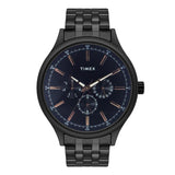 Timex Analog Watch For Man With Black Round Dial & Black Stainless Steel Bracelet Band Water Resistant Men'S Wrist Watches - Twe