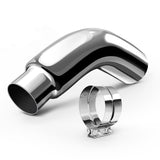 HILMITILE Exhaust Tip, 5 Inch Diesel Exhaust Tip Elbow Tip with a Clamp, 5'' Inlet 6'' Outlet Chromed Exhaust Tip for Pickups, T