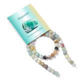 Risyfjew 50PCS 8mm Natural Amazonite Beads Gemstone Round Loose Beads for Jewelry Making Chakra Crystal Stone Beads for Bracelet